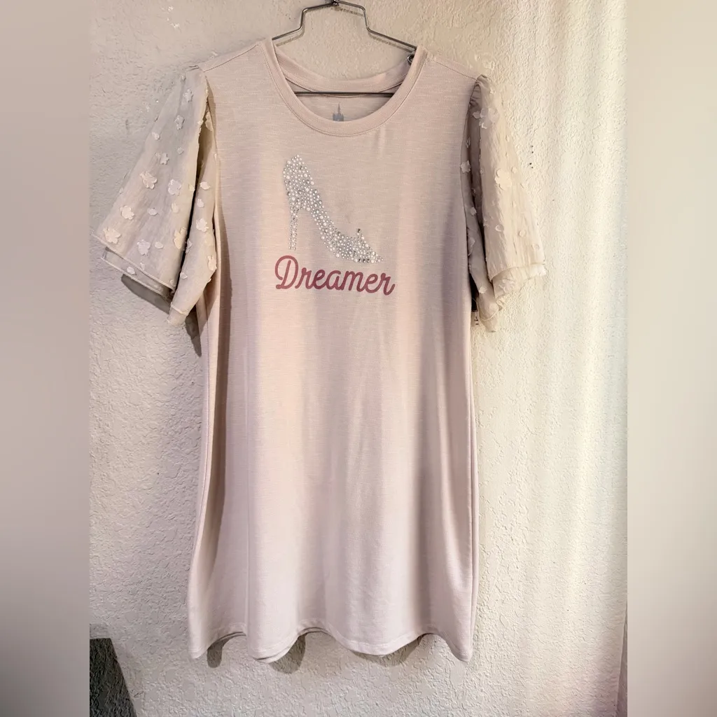 Disney Women's Shirt - Cinderella Slipper- Lace Sleeves size XL - Image 2