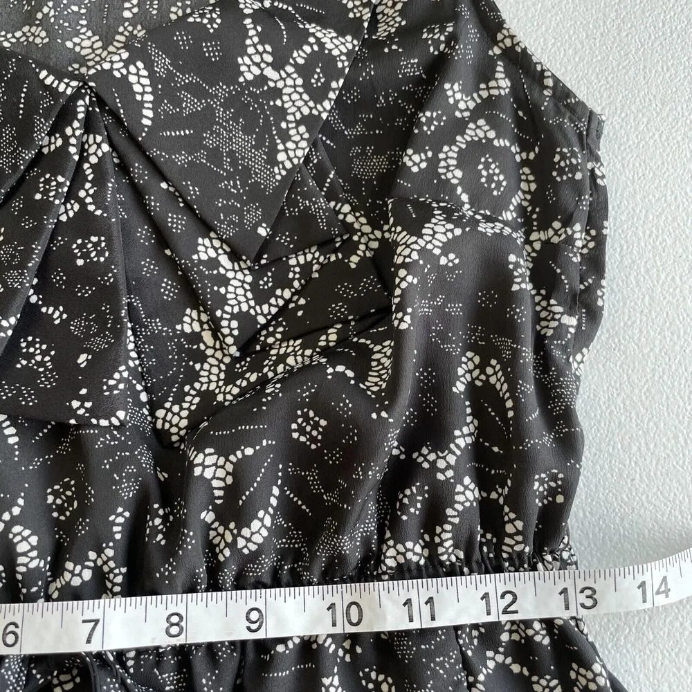 BeBop Womens Sleeveless Black White Floral Print Casual Mini Dress Junior Size M - Image 9