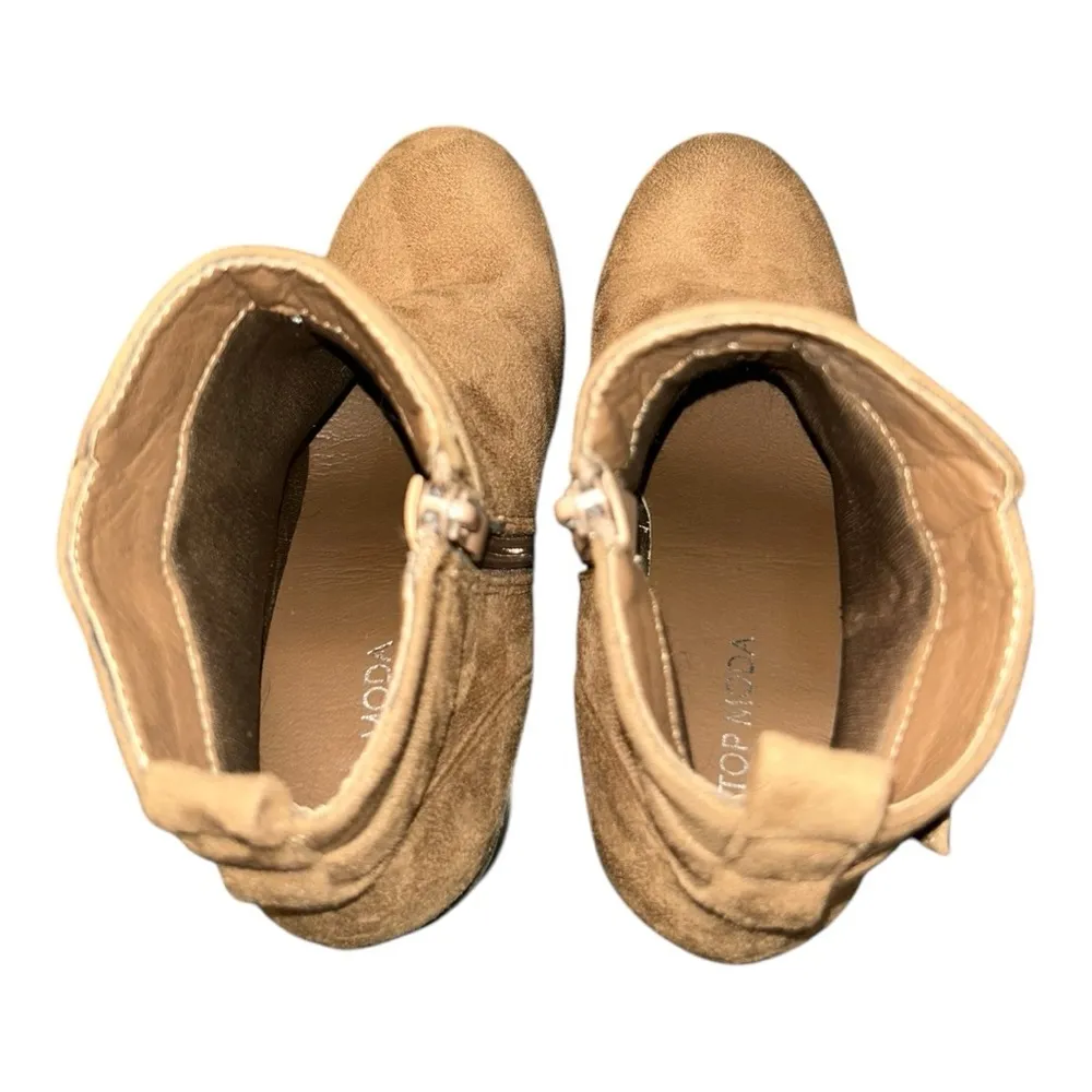 TOP Moda Tan Chunky Heel Ankle Booties - Image 8