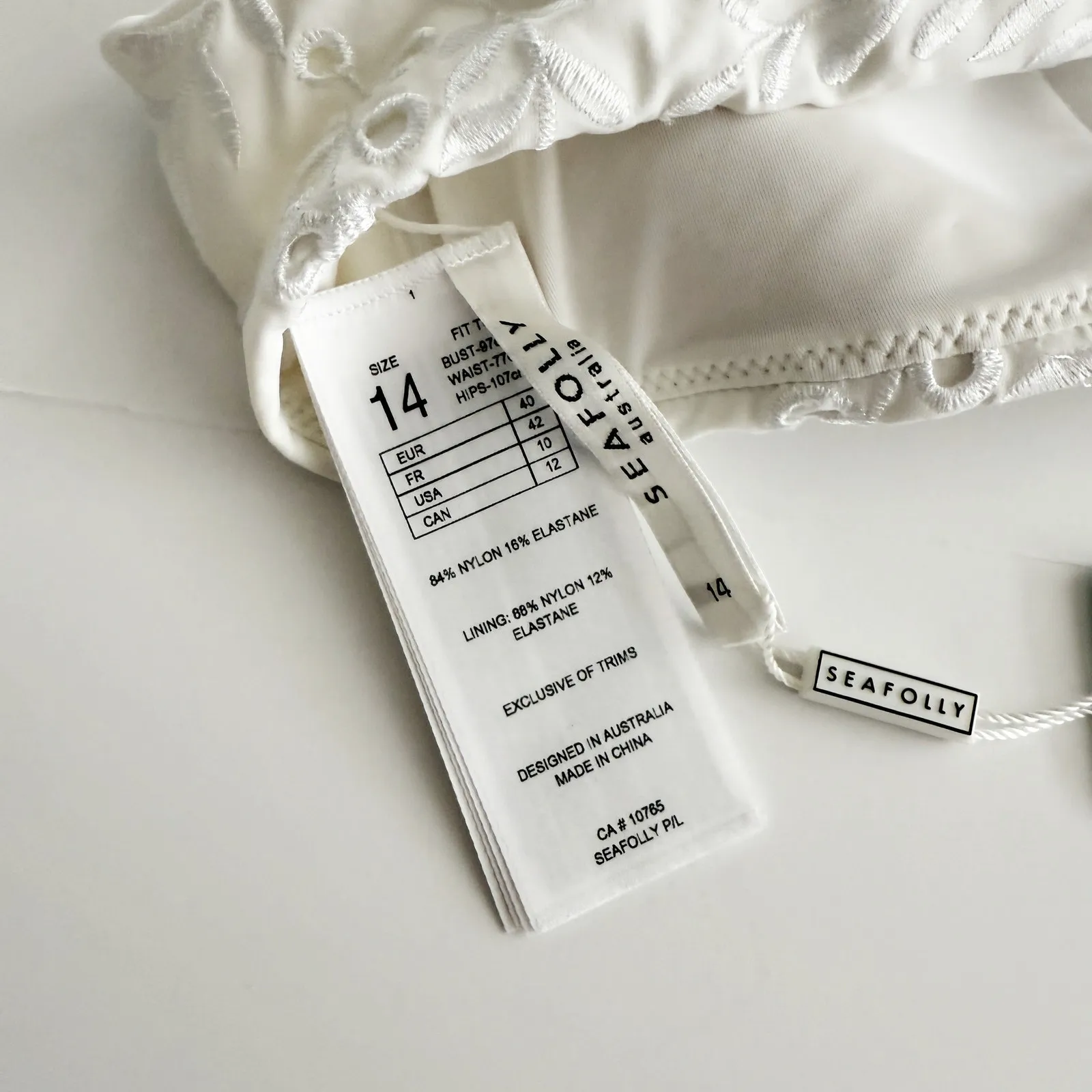 [Seafolly Australia] White Eyelet Embroidered Costa Bella Bikini Top NWT US 10 - Image 11