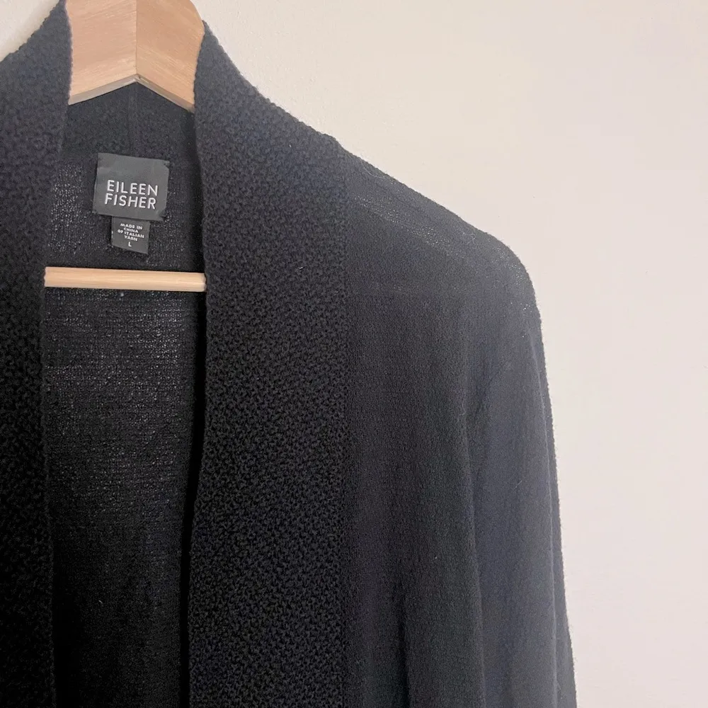 Eileen Fisher Open Front 100% Wool Cardigan - Image 5