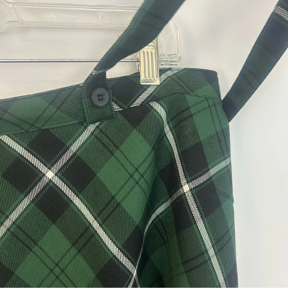 NWT Royal Bones Green Plaid Mini Skirt w/ Suspenders Hot Topic Size XL - Image 5