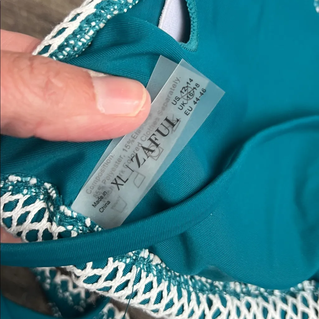 ZAFUL Multiway Triangle Bikini Set – Fishnet Side-Tie Bandeau Halter (XL) ♦️ - Image 10