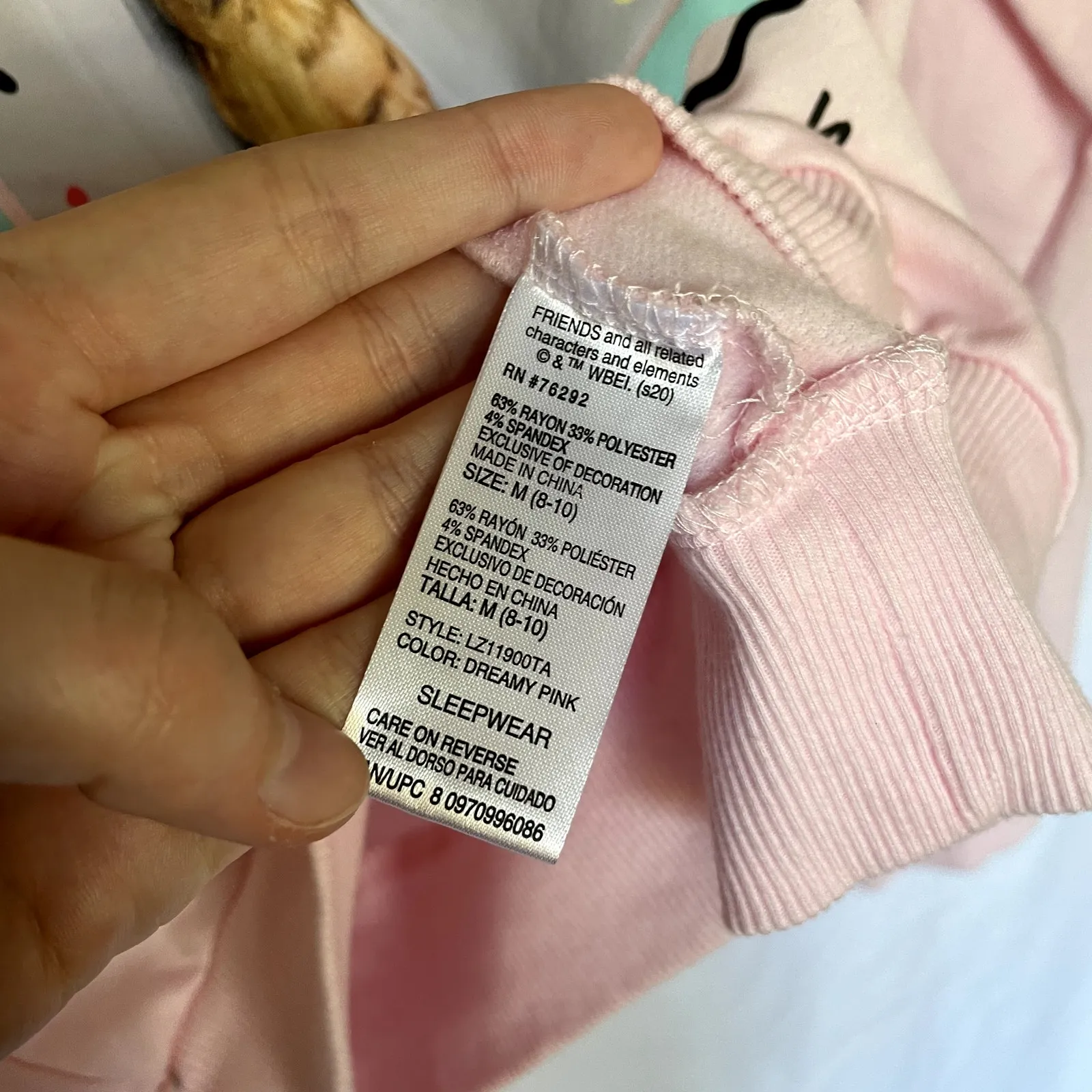 FRIENDS the television series pink crewneck fleece sweater women's size medium - Image 5