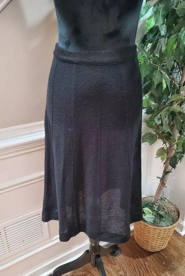 Sequence Women's Solid Black 100% Acrylic Long Sleeve Top & Skirt 2 Piece Suit 8 - Image 3