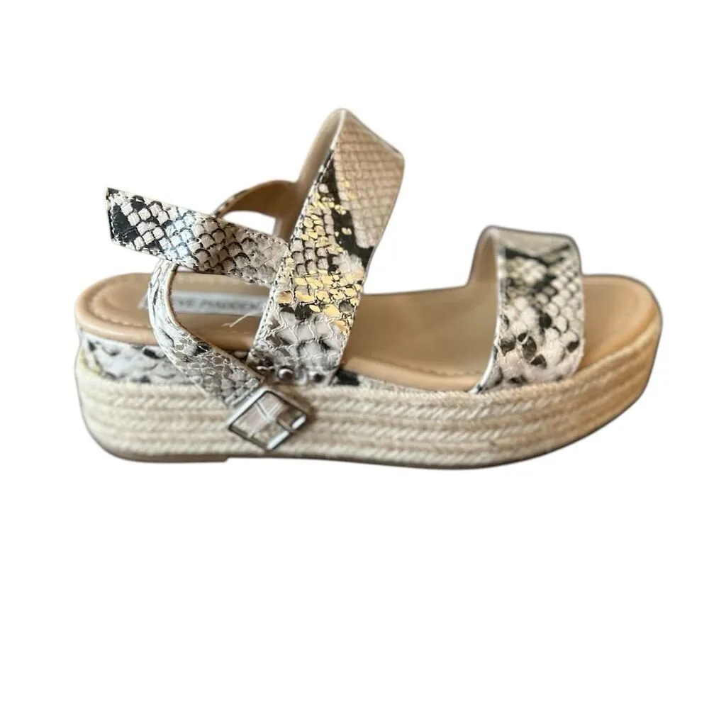 Steve Madden Women's Espadrille‎ Wedge Sandals Size 8 Python Print - Image 4