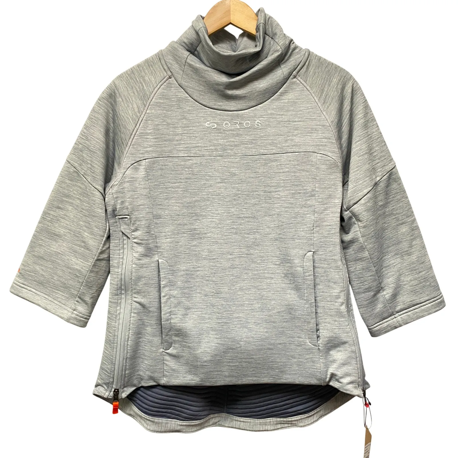OROS Women's Astra Pullover Titanium Heather 3/4 Sleeve Mock Neck Size S Outdoor Gray - Image 1