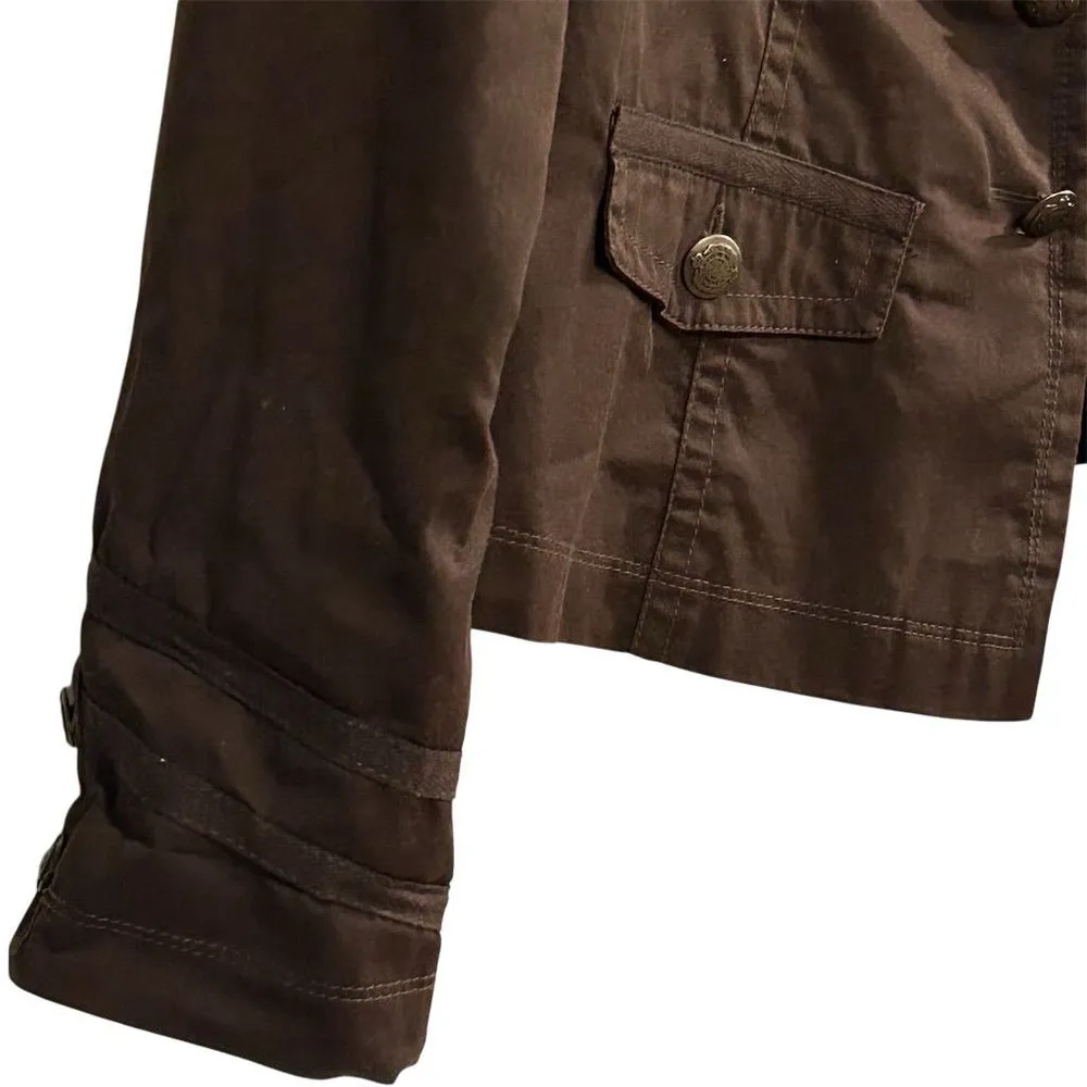 APT. 9 Women's Military Style Jacket Brown Size L Double-Breasted - Image 5