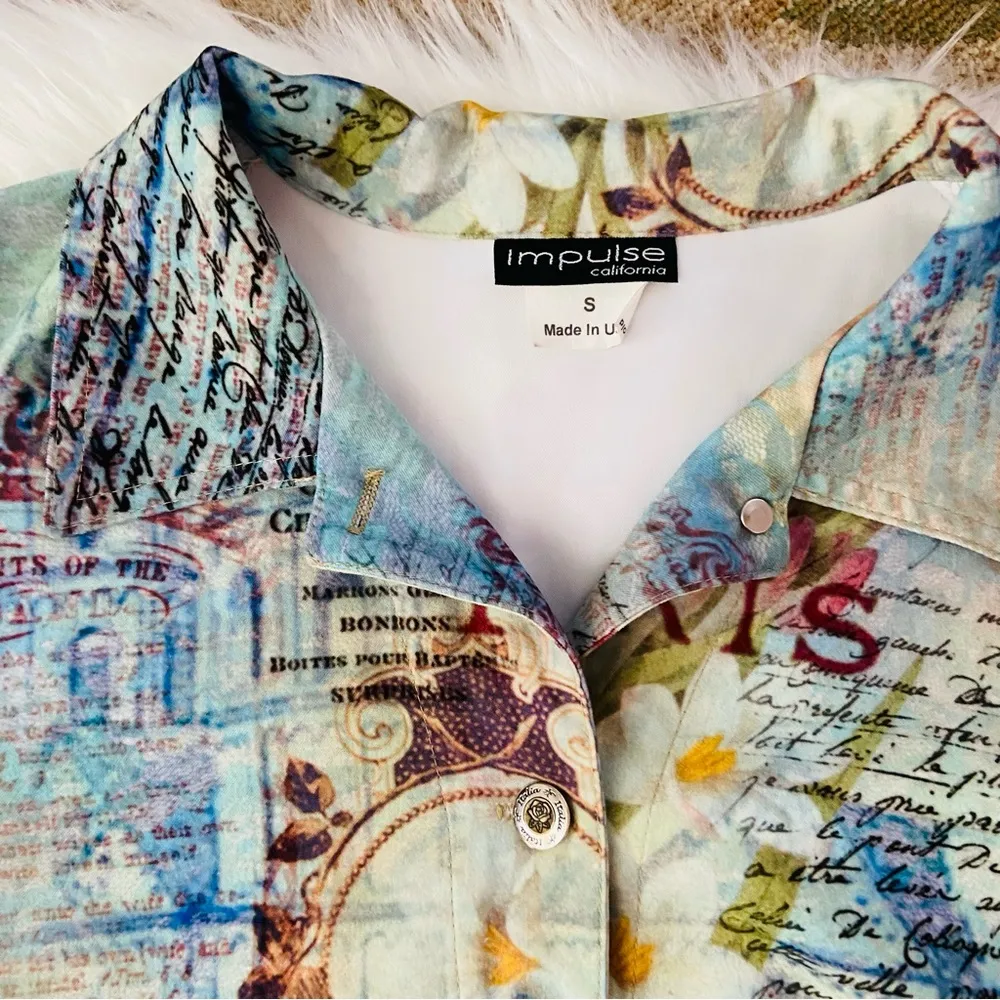 Vintage y2k Nordstrom Impulse Italy elegant button up lightweight jacket - Image 3