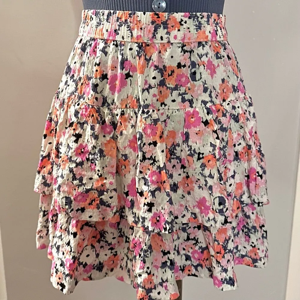 EUC Universal Thread Tiered Floral Mini Skirt - Image 3