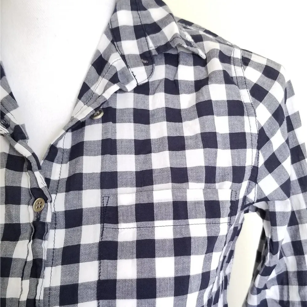 J. Crew Casual Buttondown Shirt Blue & White Size XS - Image 5