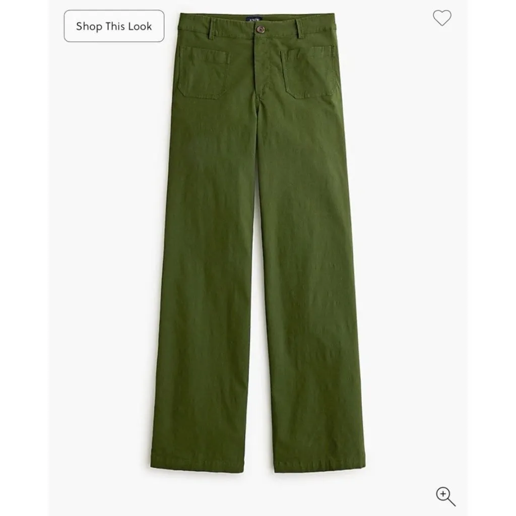 J.Crew $118 Lizzie High Rise Patch Pocket Wide Leg Pant Pine Green Size 24T - Image 5