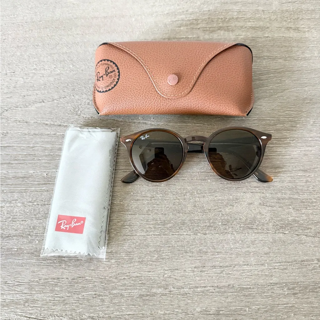 Ray-Ban BR2180 Highstreet Round Sunglassed in Brown Tortoise with Brown Lenses - Image 6