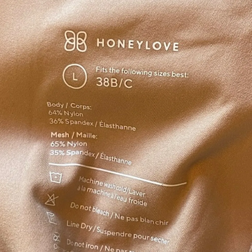 HoneyLove CrossOver Bundle of 2 Bras Wireless Comfort Back Smoothing Large Tan - Image 6