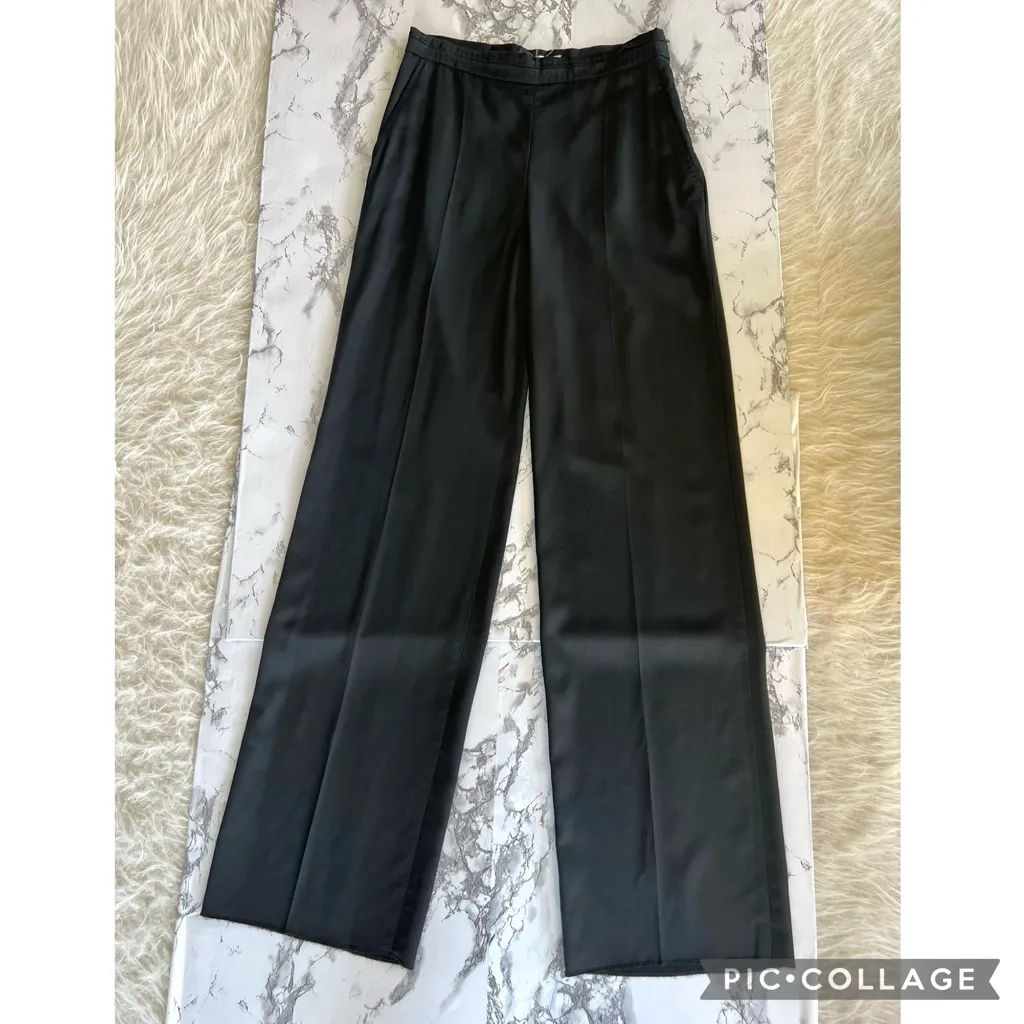 NWT MaxMara Cameli Pants Trousers Black Straight Full Leg S Unhemmed Classic - Image 12