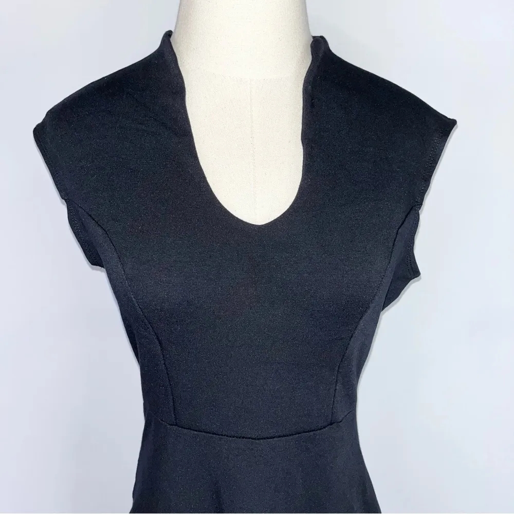 ROLLA COSTER Solid Black Sleeveless Bodycon Fitted Black Dress Large LBD - Image 2