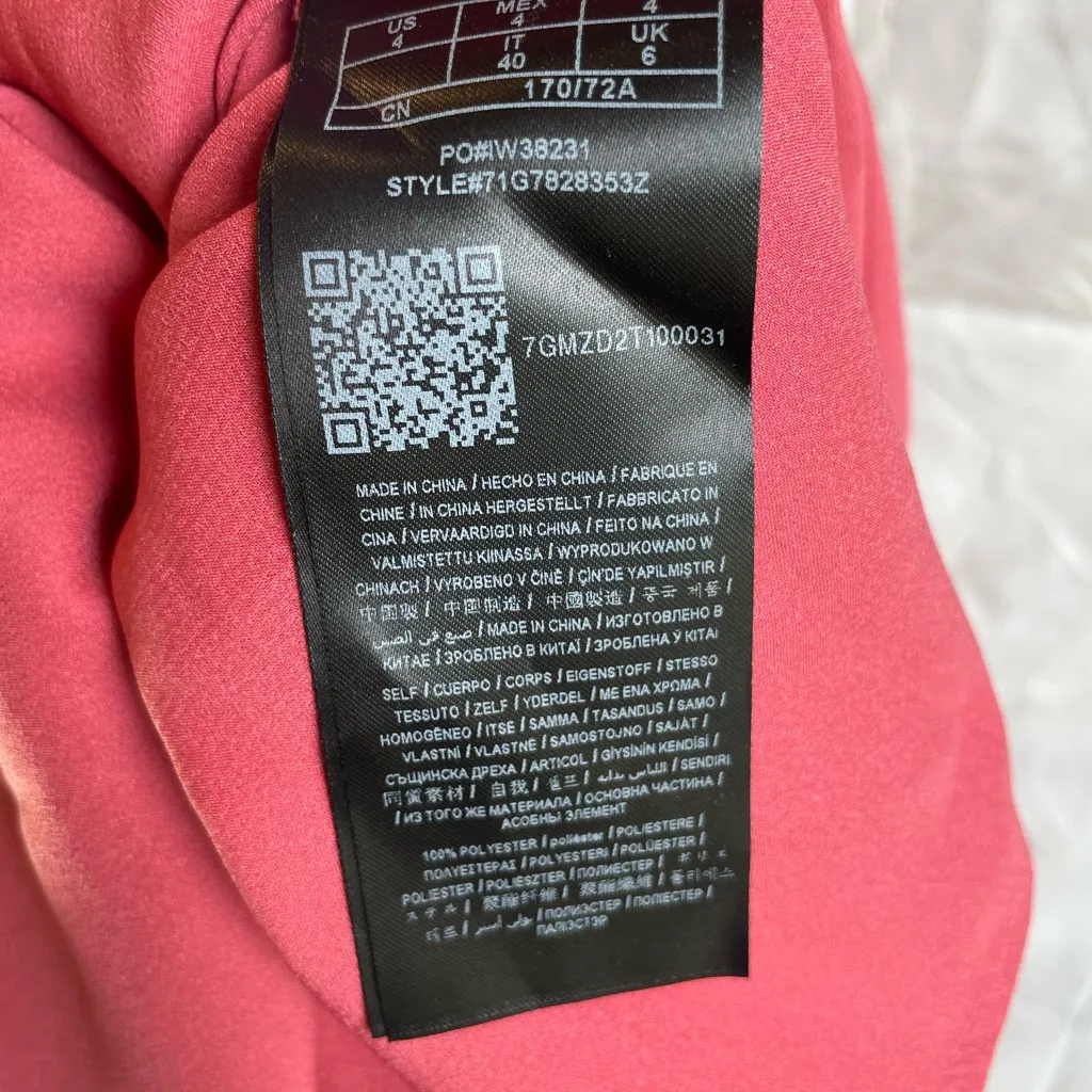 Marciano peach color  Red Asymmetrical Ruffled Sheath Dress #glamour #elegant - Image 5