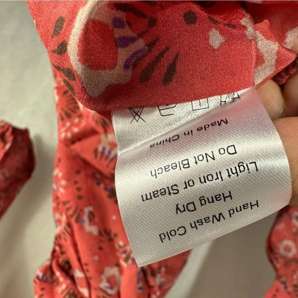 Xirena Jia Floral Print Mini Dress Size Large Coral Blush - Image 14