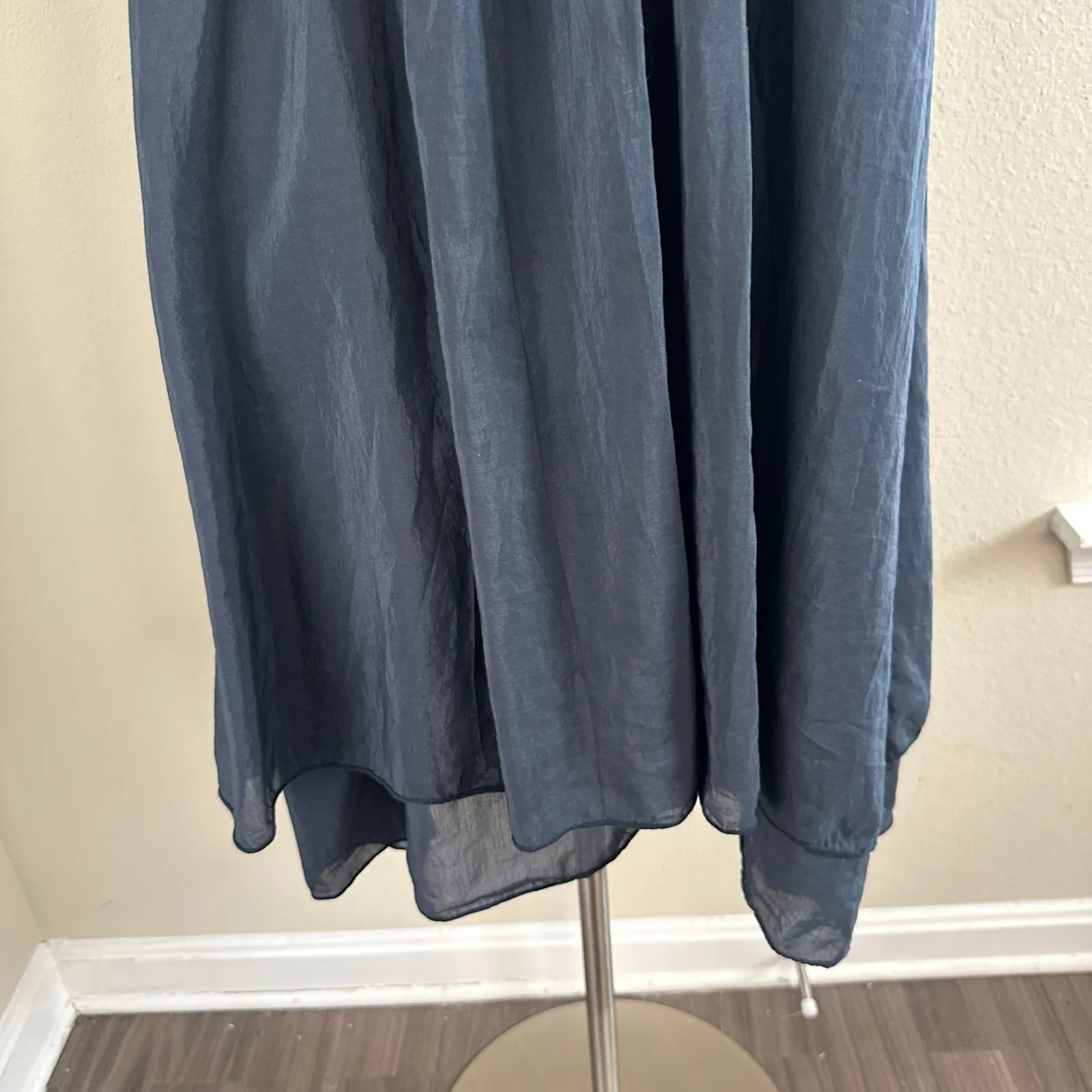 CP Shades Lia Silk Dress Casual Sleeveless Pleated Tank Summer Classy Dark Gray‎ - Image 12