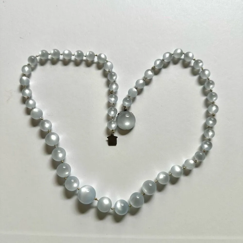 Light blue moonglow vintage necklace Blue - Image 9