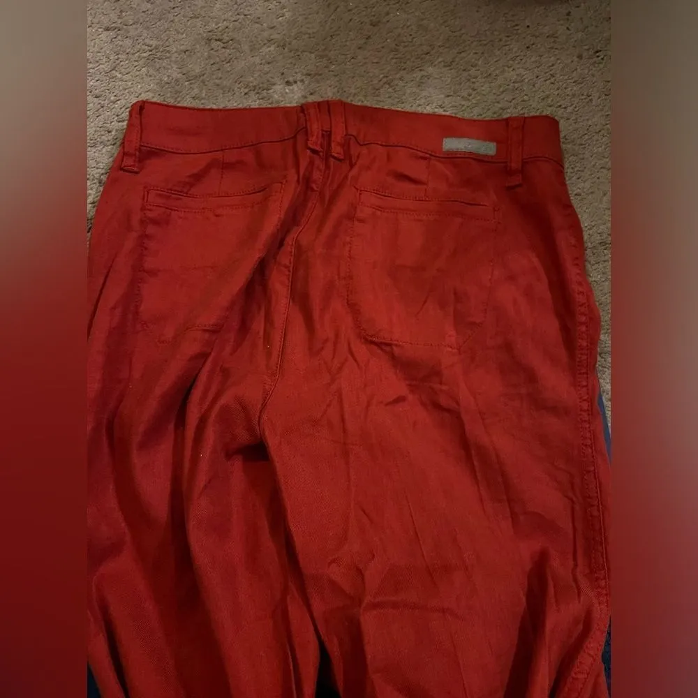 Level 99 Red Linen Relaxed Fit Pants 27 Red - Image 12