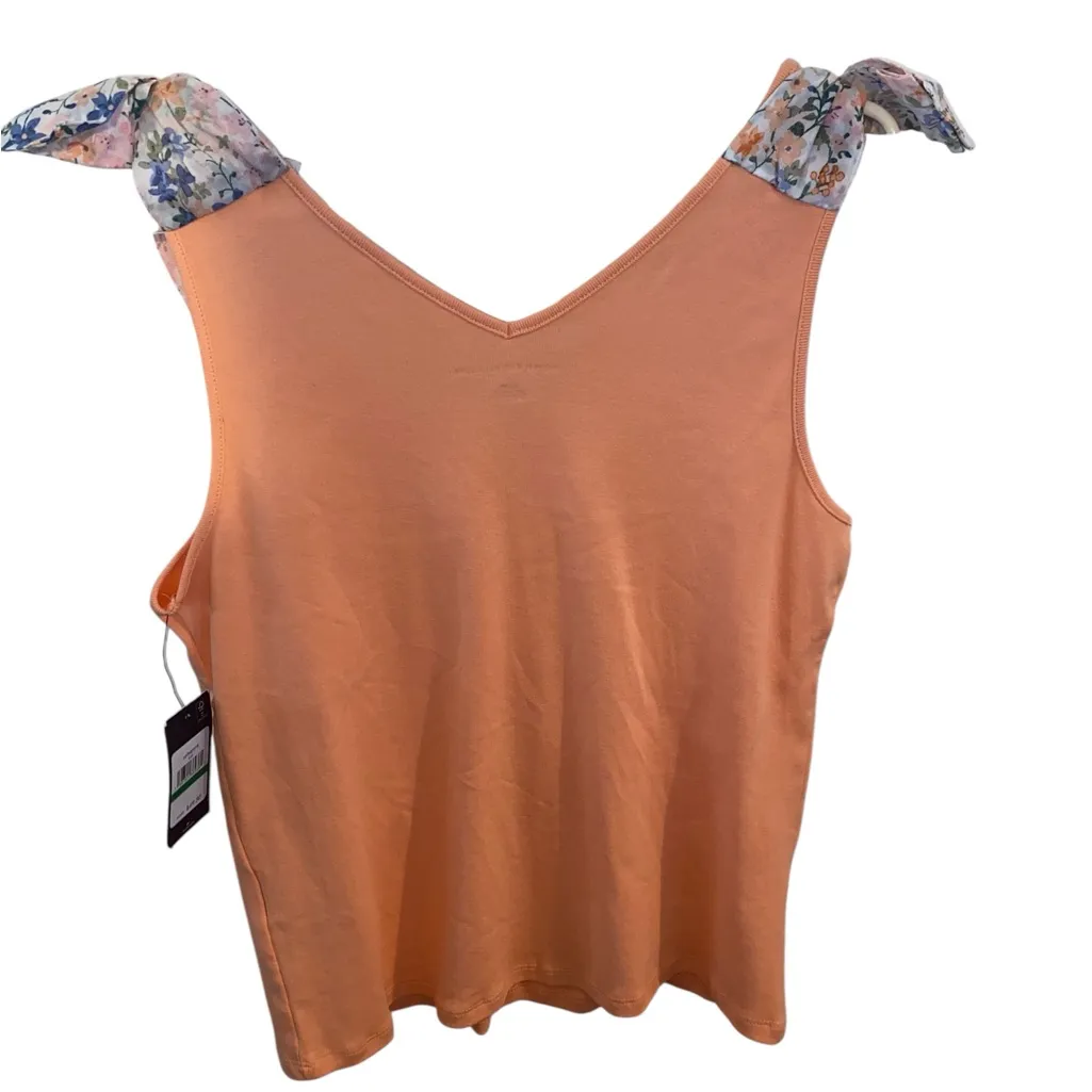 Tommy Hilfiger Orange tank Top w/ Floral bow Straps coastal cowgirl preppy - Image 10
