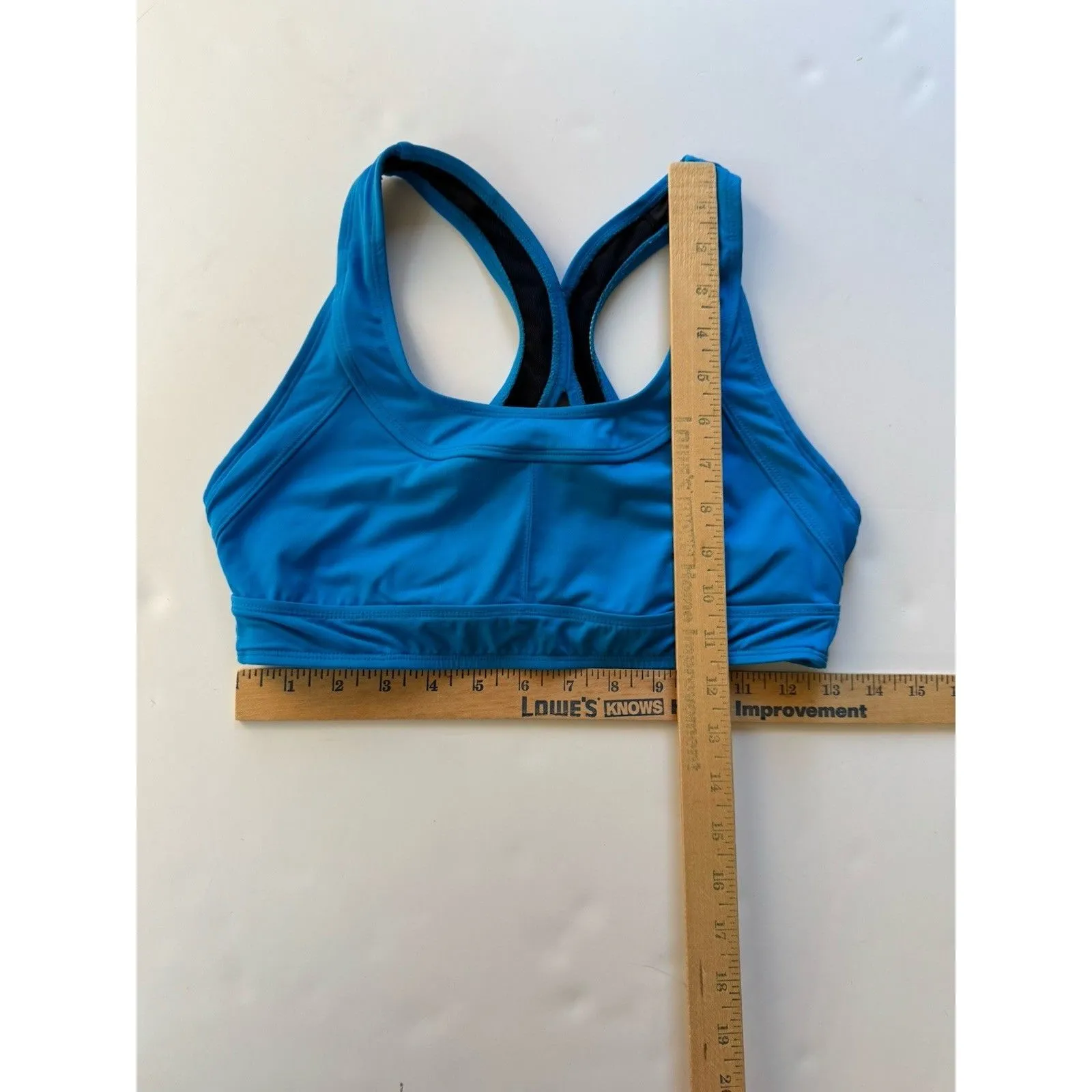 Athleta Racerback Sports Bra High Impact Blue Womens Size S No Pads Hook Clasp - Image 11