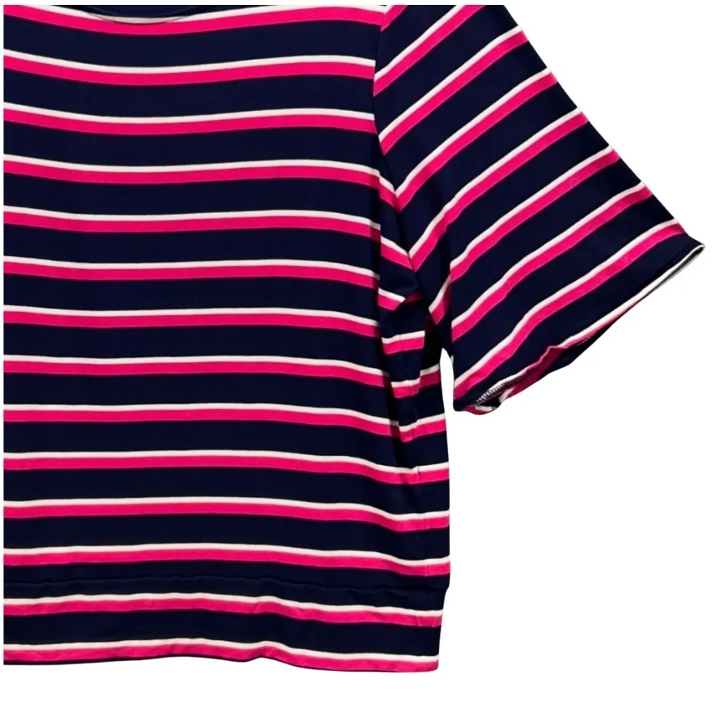 Chicos‎ Womens Striped Top Size XL Or 3 Old Money Preppy Short Sleeve Blouse - Image 5