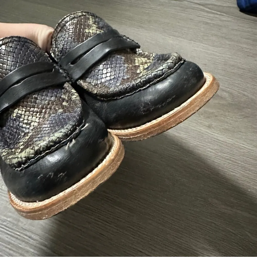 Freebird by Steven Collins Crocodile Loafer Boot Mule Open Heel Snake Shoes Sz 8 - Image 6