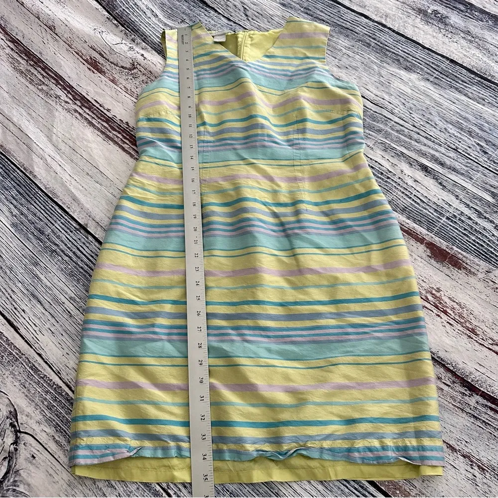 Vintage Marconi 100% Silk Striped Sleeveless Dress - Image 8