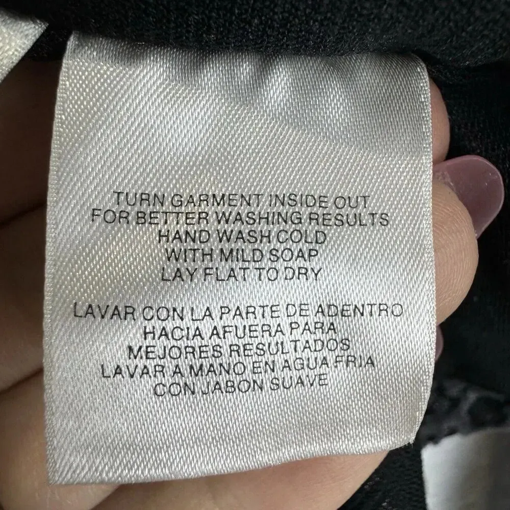 Vintage Jones New York 2X Velvet Burnout Blouse Black Silver Long Sleeves Dainty - Image 8