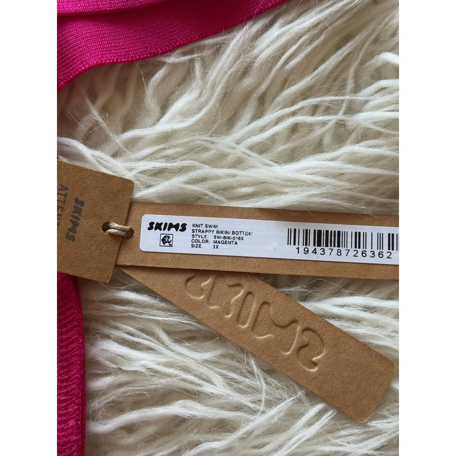Skims Swim Knit Strappy Bikini Bottom Magenta Size 3X - Image 9