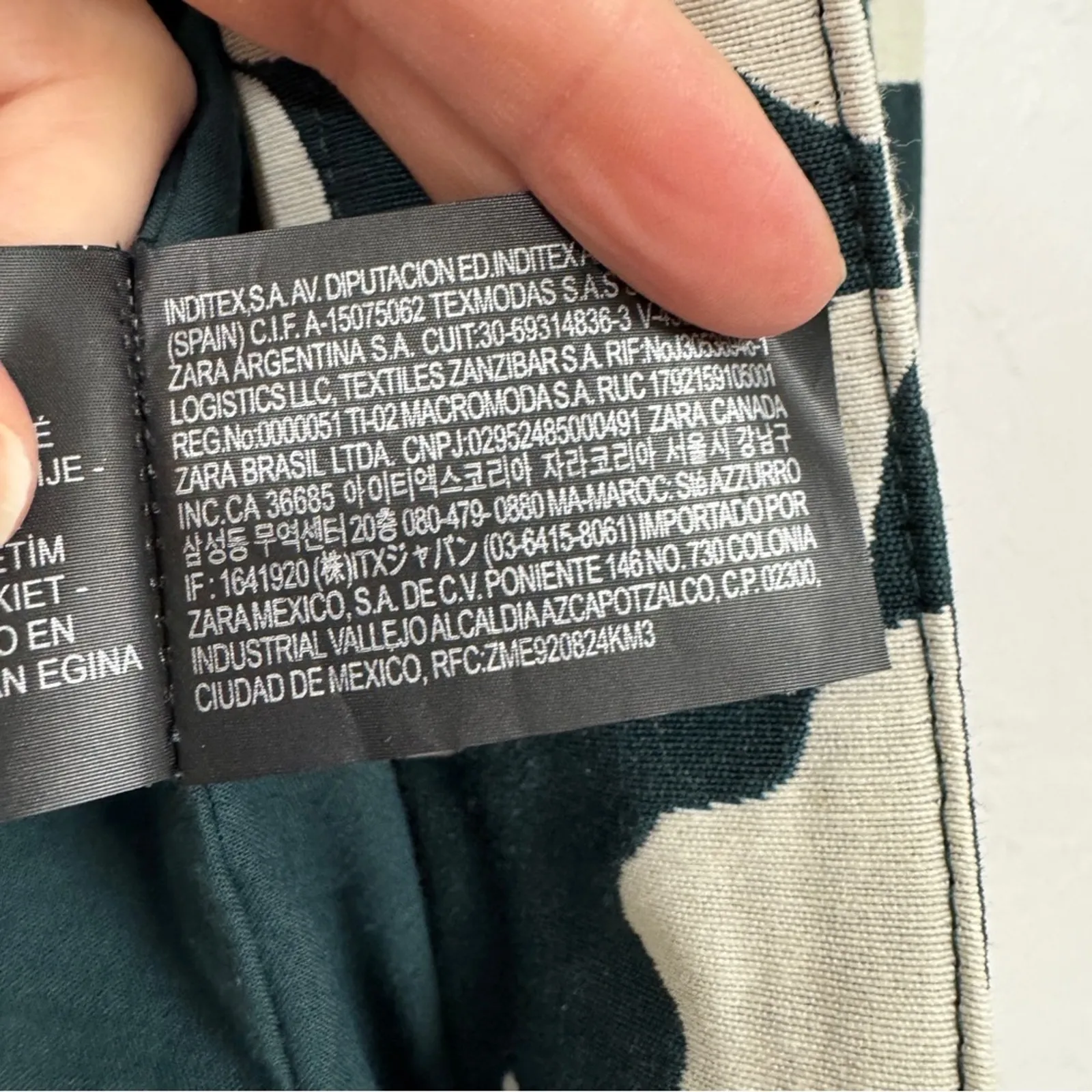 Zara Green Cream Large Floral Print Oversized Jacket Womens L Boho Boxy Fit - Image 9