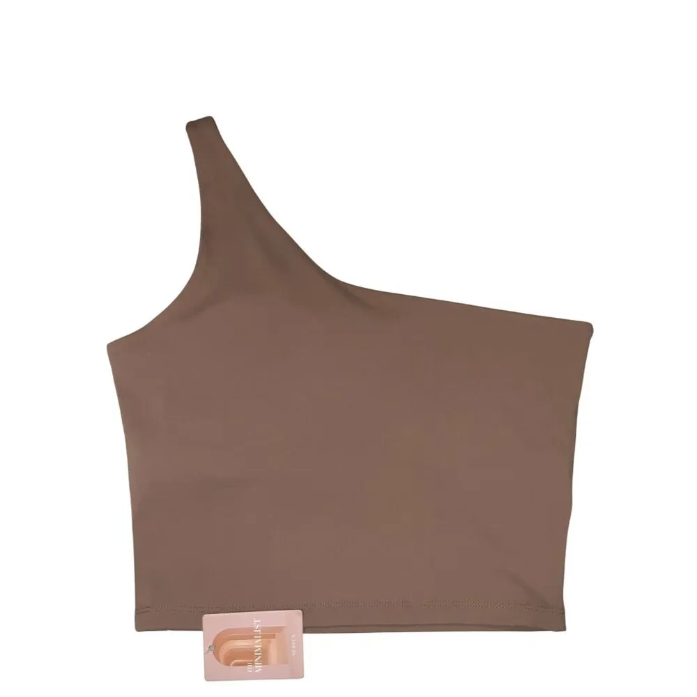 Nubyen Paris One Shoulder Longline Bra Top in Fawn Large New as - Image 4