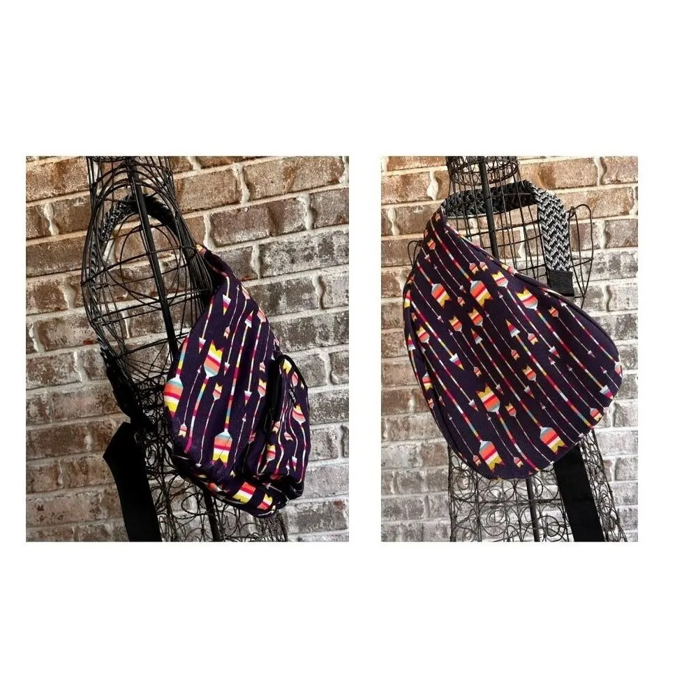 Ambry Nora Sling Bag Crossbody Hiking Backpack Arrow Print Tribal Laptop… Black - Image 4