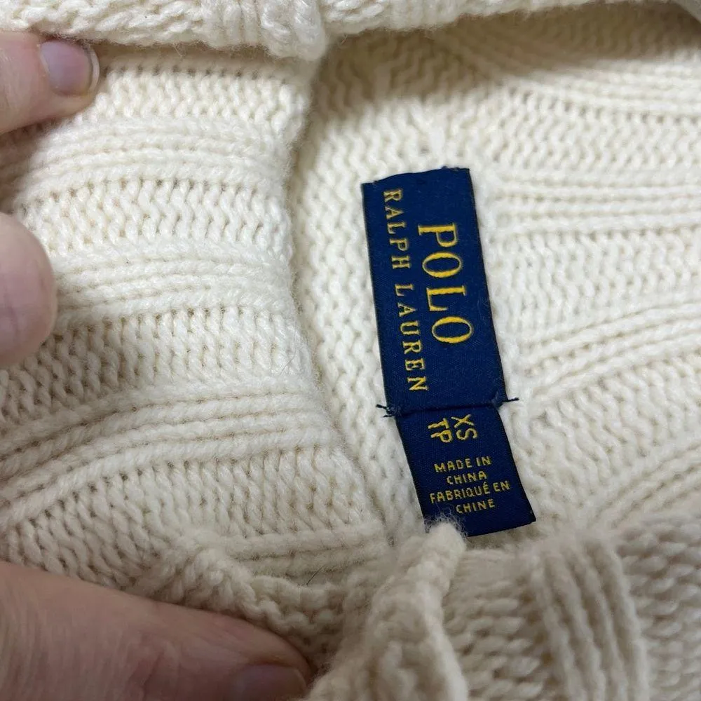 Polo Ralph Lauren Mock Neck Ribbed Knit Sweater Pullover XS New Wool Cashmere - Image 7