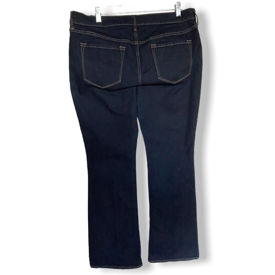 Old Navy Womens Jeans Size 14P 14 Petite Original Boot Rinse Mid-Rise‎ Dark Blue - Image 2