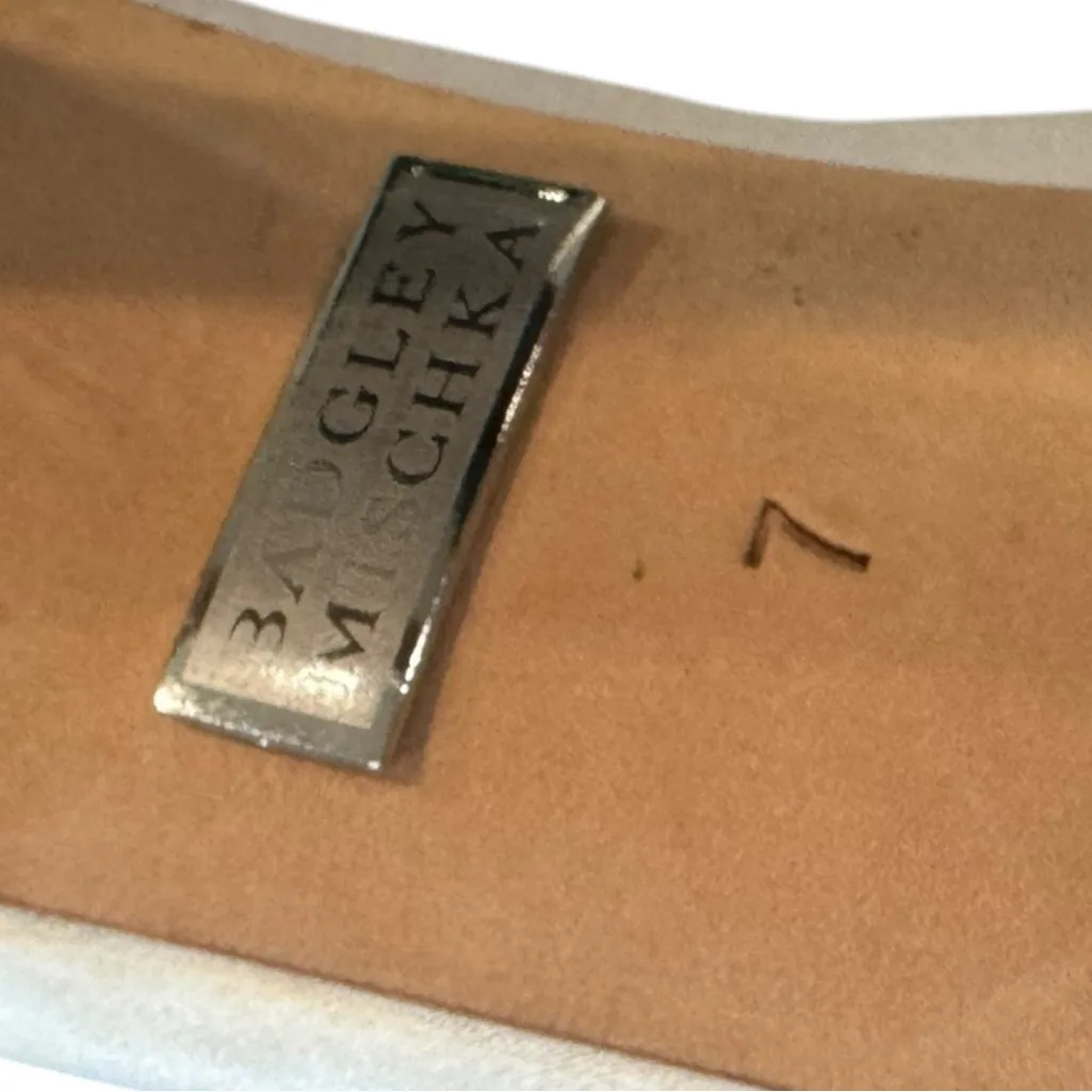 Badgley Mischka Piper Feather Open Toe Wedding Pumps white satin Size 7 - Image 7