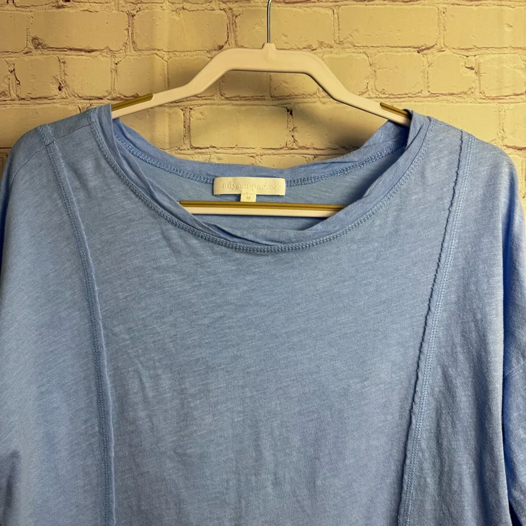 Adyson Parker light blue boxy ladies top structured size medium cotton - Image 2