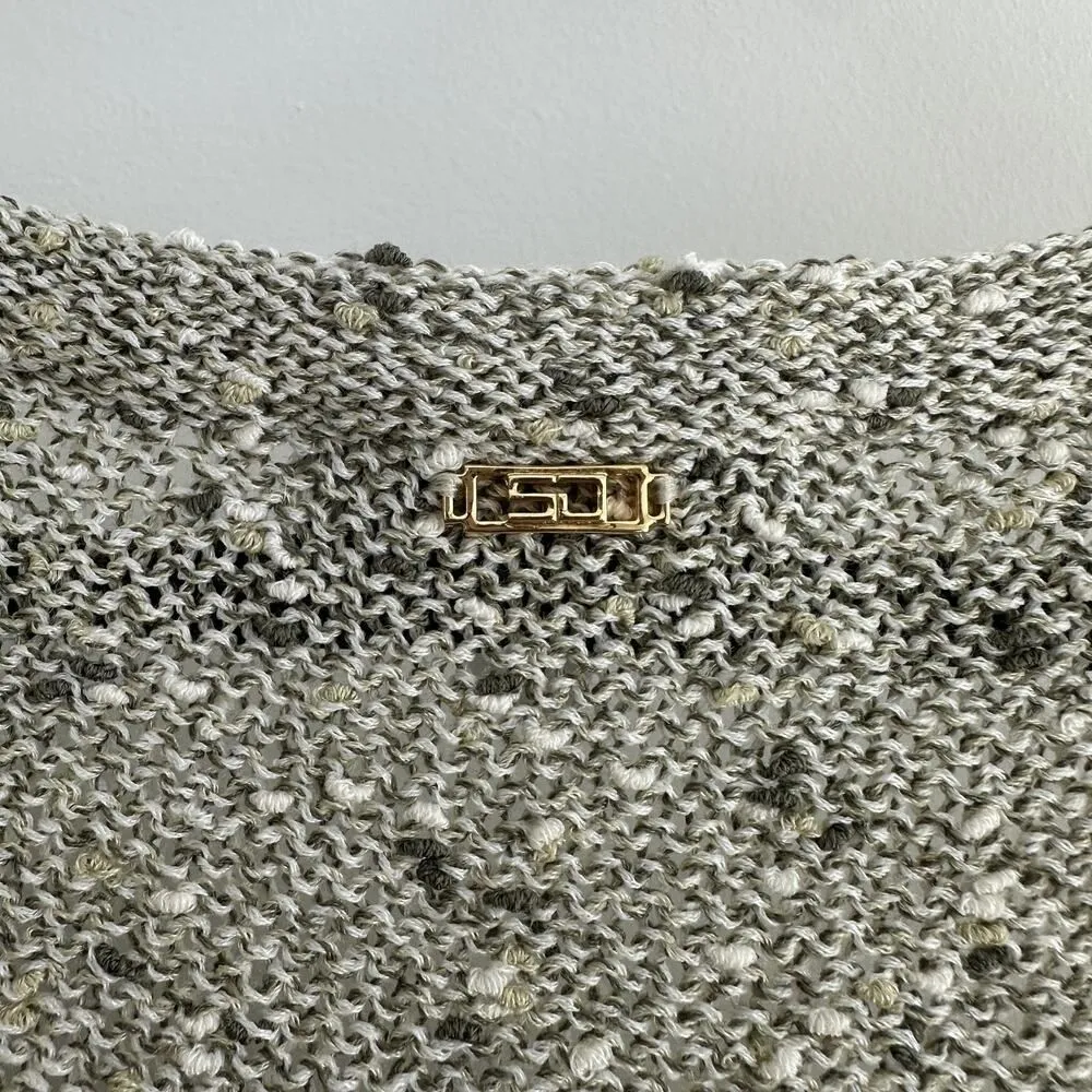 St John Sport Sweater Vest Womens Medium Gray Textured Knit Wool Boucle Tank Top - Image 7