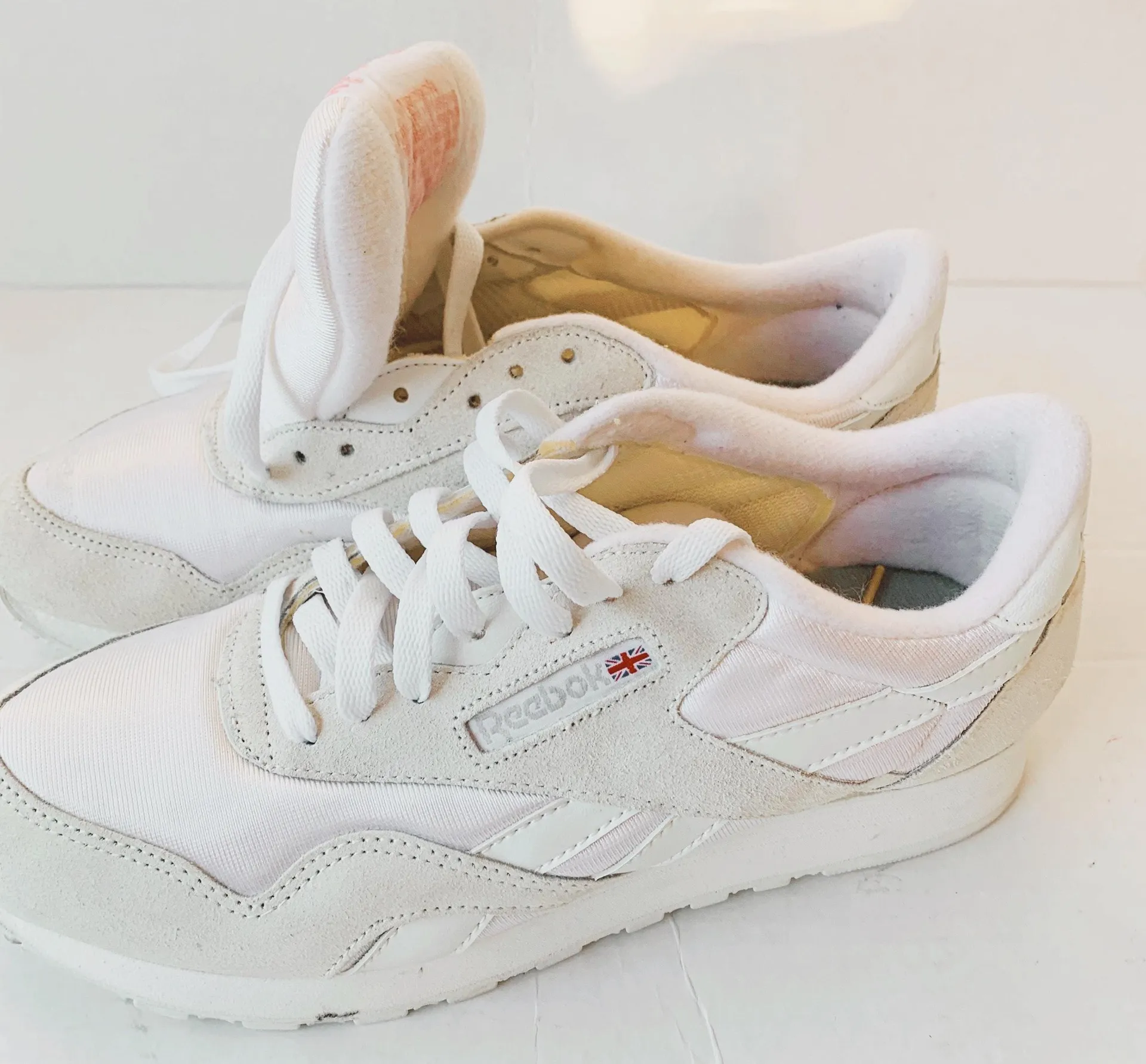 Reebok classic nylon white & grey trainers Size 9 - Image 4