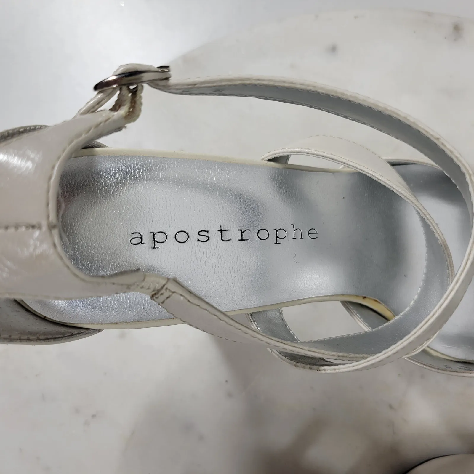 Apostrophe Cate Heels Womens 7.5 White Leather Square Toe Bridal Wedding Party - Image 2