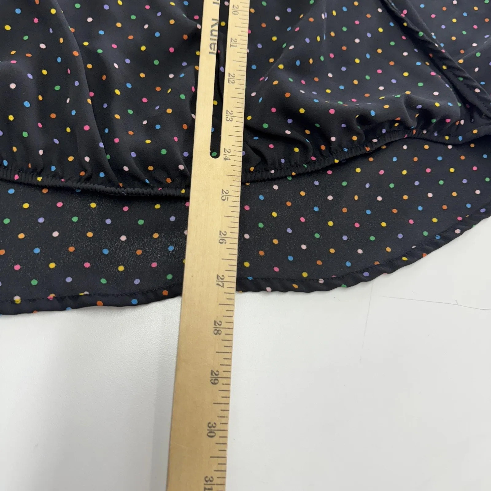 Andree by Unit Blouse Womens Small Black Polka‎ Dot Long Sleeve Polyester Top - Image 8