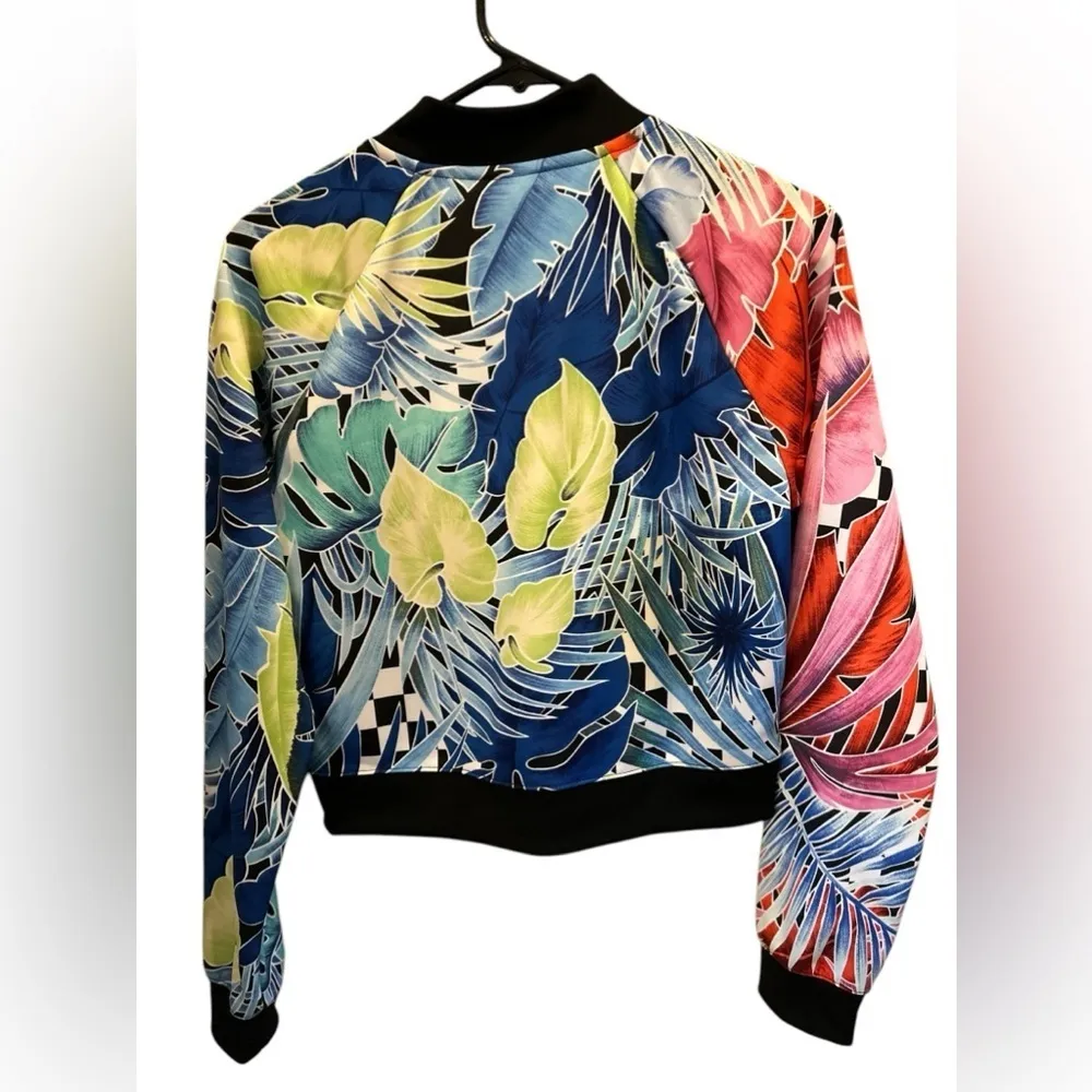 Nike Women's Floral Bomber Jacket Multicolor‎ Size XS Zip Closure - Image 13