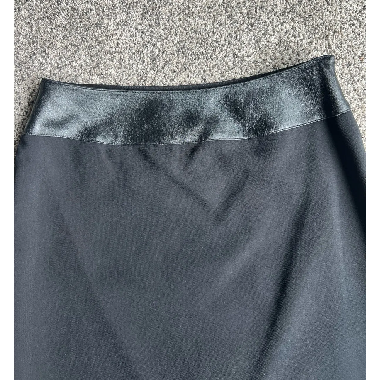 Le Suit Women's Black Pencil Skirt trimmed in Faux Leather waist size‎ 6 - Image 2