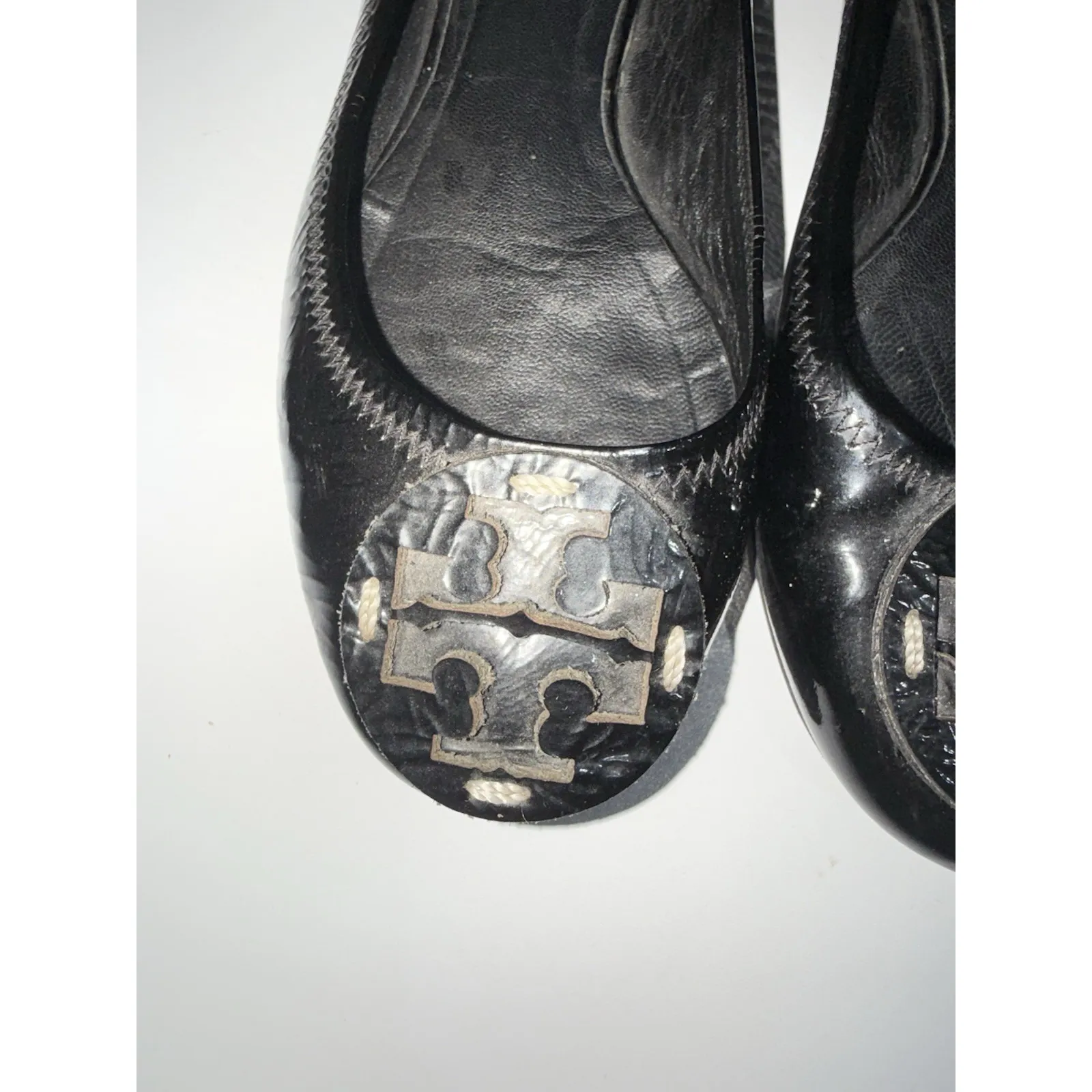 TORY BURCH Women's Reva Ballerina Ballet Flats Black Patent Leather  Size 6 N - Image 2