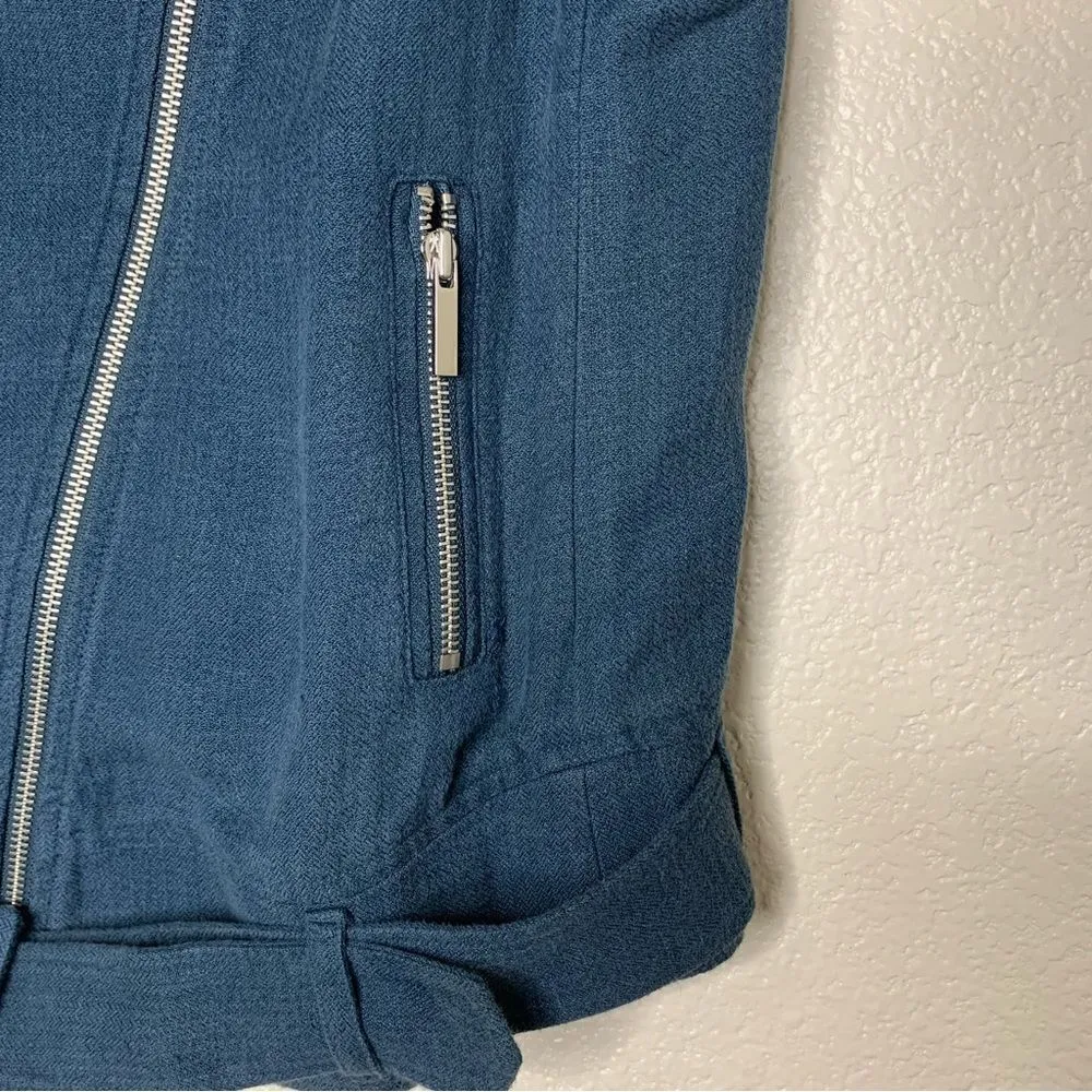 Elizabeth and James Linen Blend Size Large Trans Tegan Biker Vest - Image 4