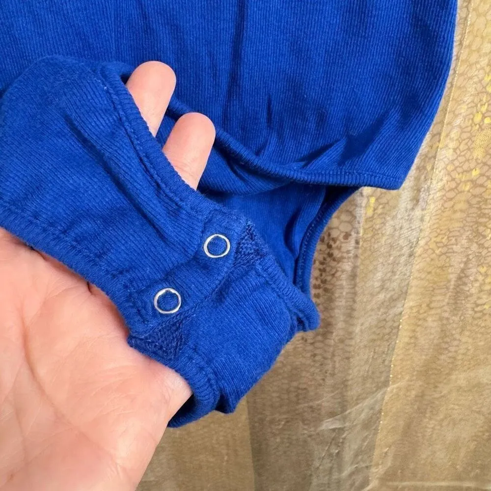 Free People Take‎ Me Out Henley Tank-Top Bodysuit Cobalt Blue Small - Image 4