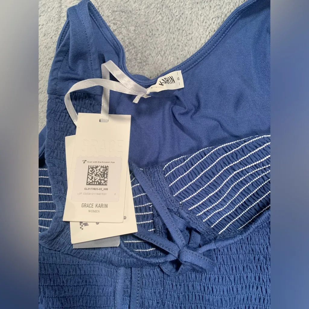 NWT Grace Karin blue jumpsuit small - Image 5