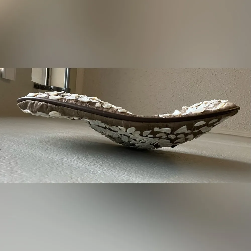 Y2K Beaded Shell Shoulder Bag Brown - Image 7